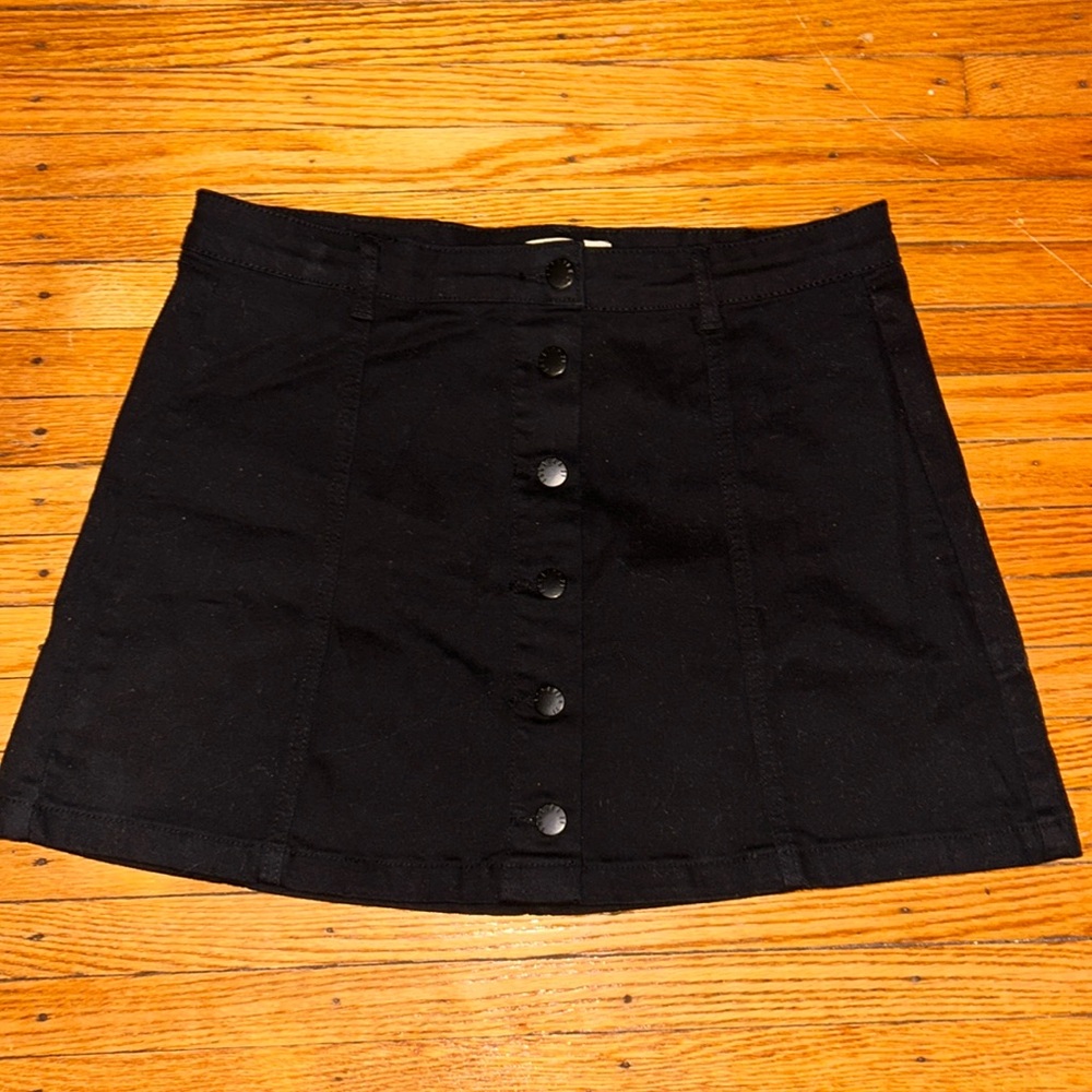 Button Front Cotton Skirt